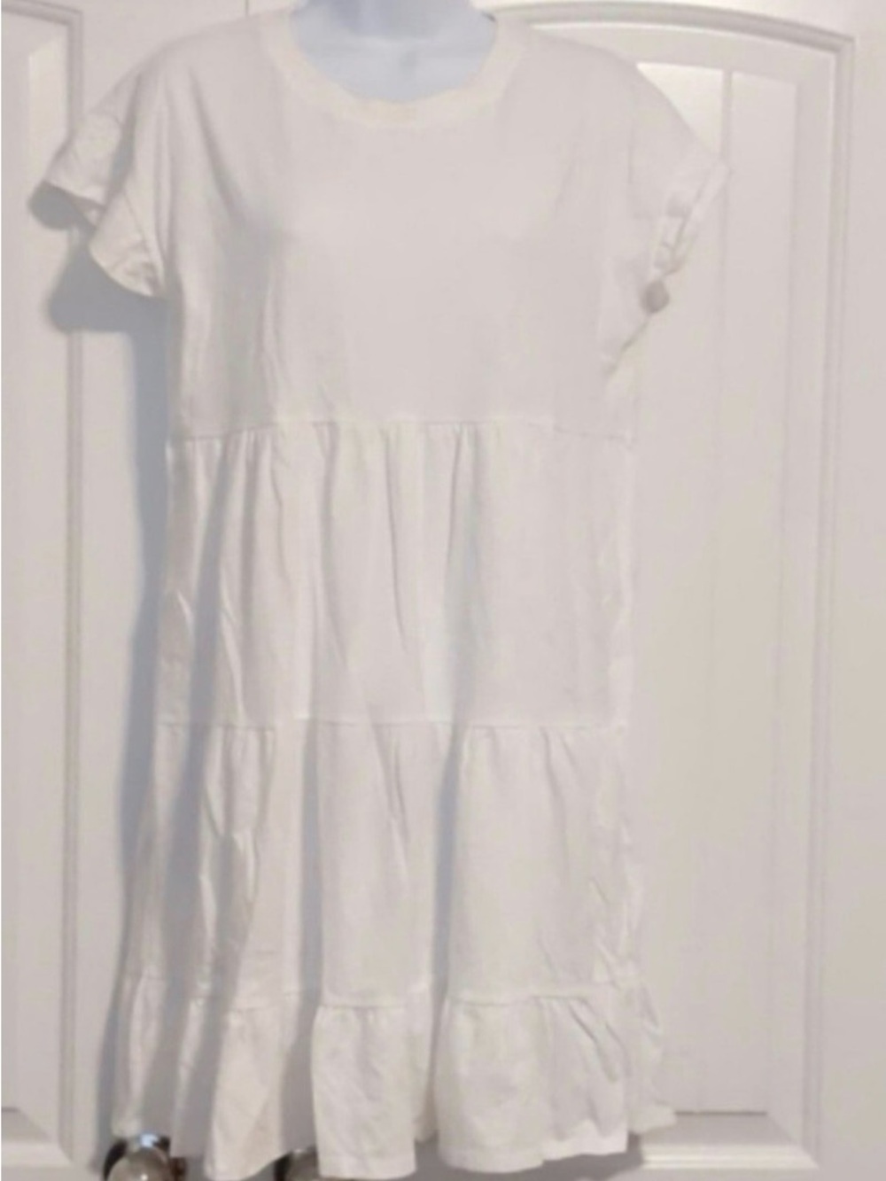 J. Crew Classic White Tiered Dress